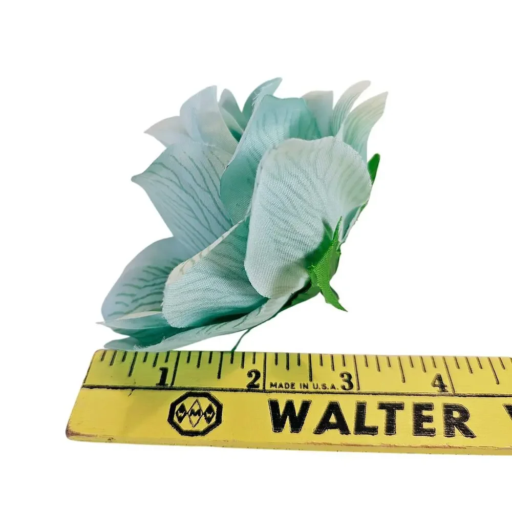 Aqua Artificial Silk Rose Flower Heads Wedding Craft 4